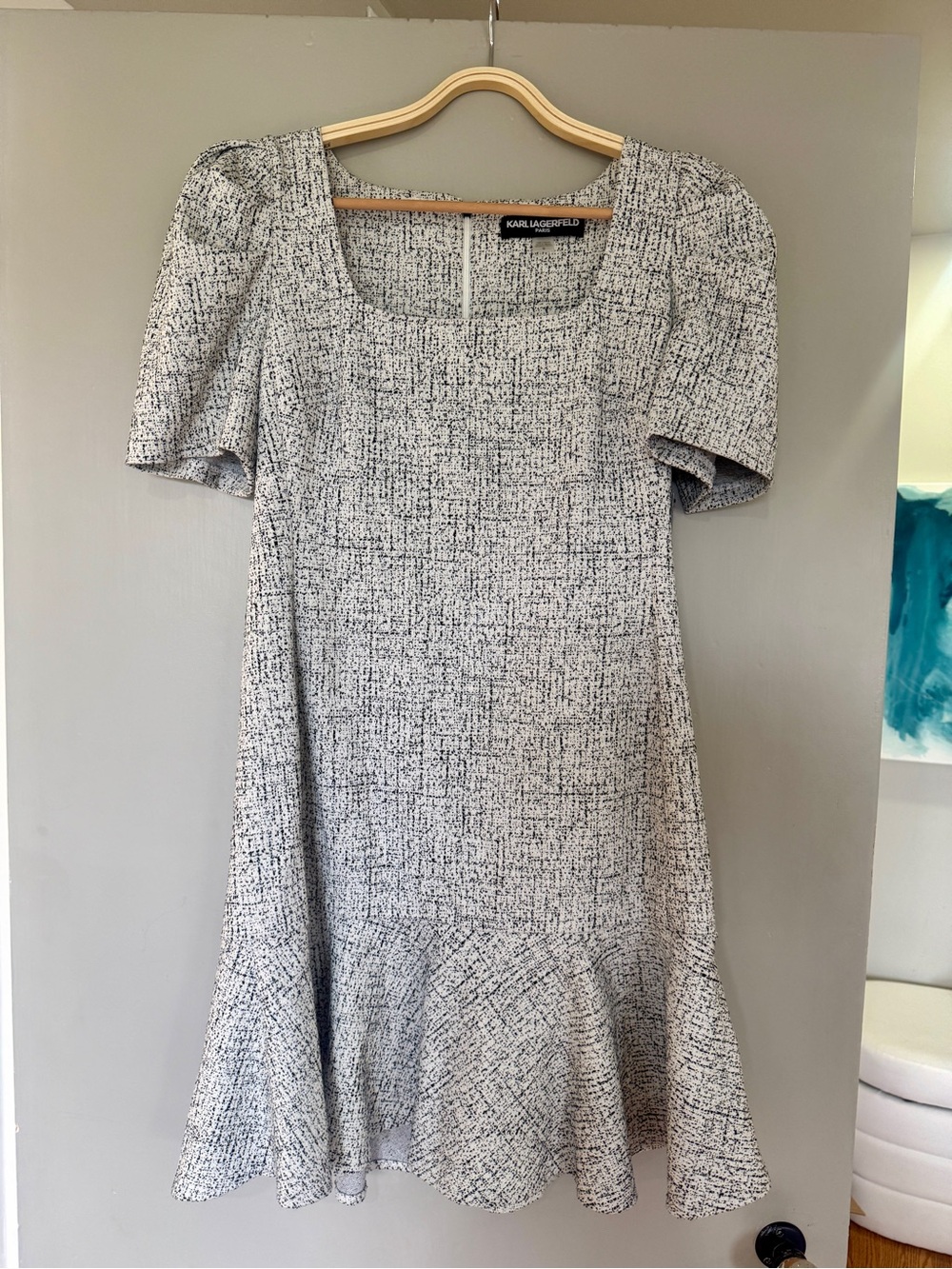 Karl Lagerfeld White & Black A-Line Dress NWT